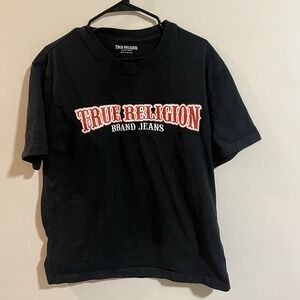 TRUE RELIGION Black POP ART HORSESHOE Short Sleeve Graphic Tee shirt size Large